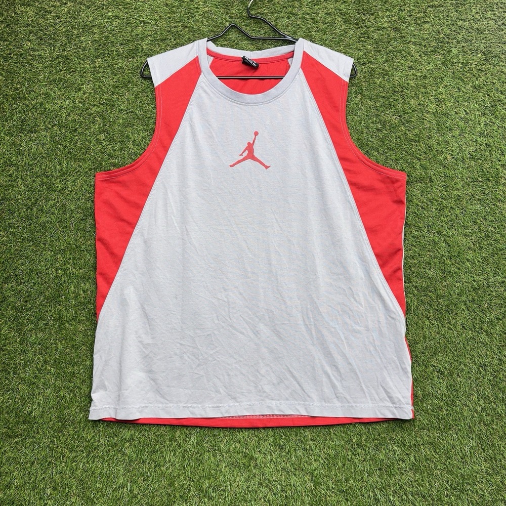 Vintage Jordan Workout Jersey Sleeveless Shirt Mens 2XL Jumpman Muscle Tee Nike